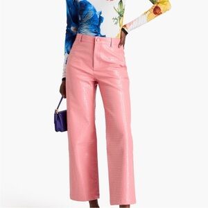Alice + Olivia Leather Pink Pants